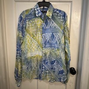 Tarcisio Men's Long Sleeve Art Deco Print Button Up Shirt SIZE XL Made In Italy